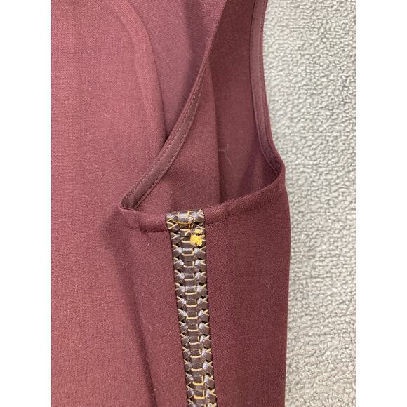 Ann Taylor Dress Career Sleeveless Knee Length Classic Burgundy Size 10 - Picture 6 of 8